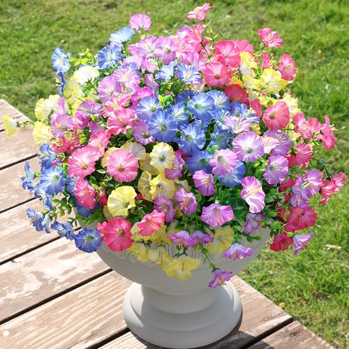 Artificial Flowers Fake Plants for Outdoors Decoration (12 Count)