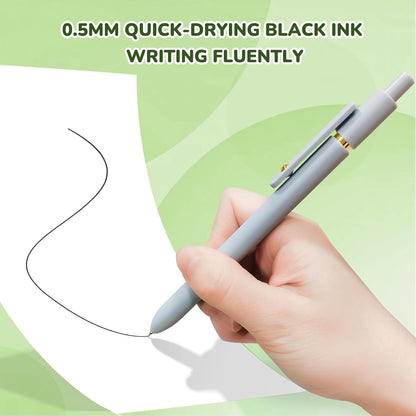 Gel Pens, 6 Pcs Black Ink Pens for Women, 0.5mm Fine Point Smooth Writing Pens, High-End Series Retractable Pens for Journaling Note Taking (6 Pcs Gold Morandi)