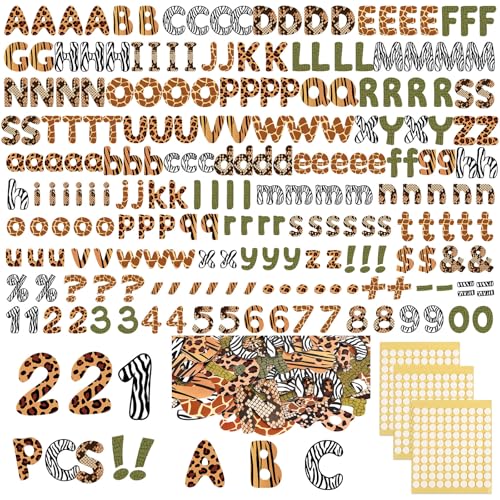 221 Pcs Safari Animal Bulletin Board Letters for Classroom Wall (221 Count)