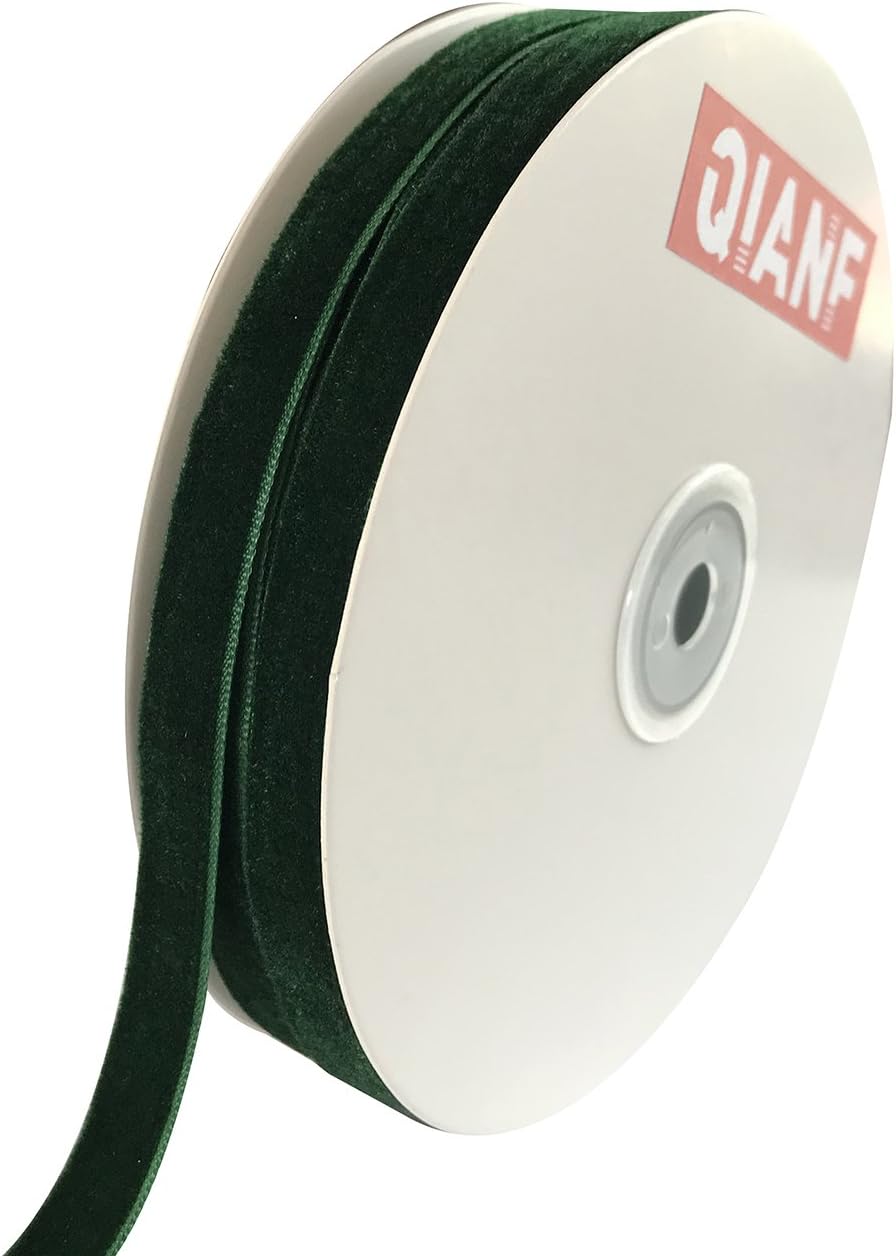 Vintage Hunter Green Velvet Ribbon, 3/8 Inch X 25Yd - Crafty Corner