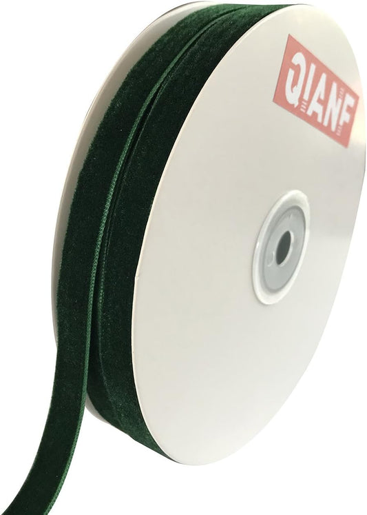 Vintage Hunter Green Velvet Ribbon, 3/8 Inch X 25Yd - Crafty Corner