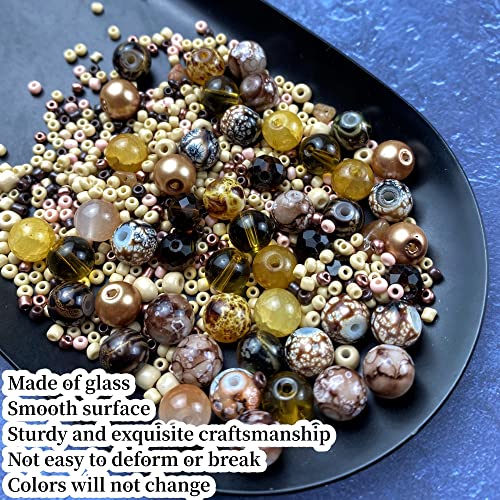 Assorted Glass Resin Beads Multi Size Colors Smooth Cracked Gravel Millet Spacer Beads for Bracelets Necklace Earring DIY Jewelry Making Craft