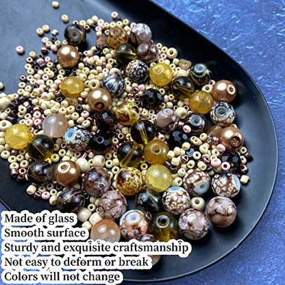 Assorted Glass Resin Beads Multi Size Colors Smooth Cracked Gravel Millet Spacer Beads for Bracelets Necklace Earring DIY Jewelry Making Craft