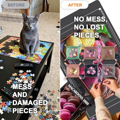 Jigsaw Puzzle Mat Roll Up Set 1500 Rubber Base Board (1500 Count)