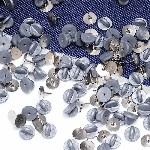 400pcs PVC Rubber Butterfly Clutch Pins Tie Tacks Blank for Uniform Badges Backing Holder Clasp Lapel Enamel Pins (400 Count)