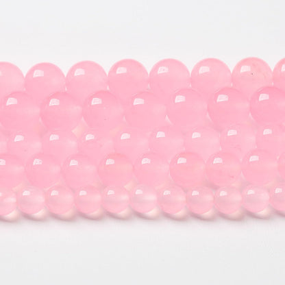 90pcs Natural Light Pink Chalcedony Stone Beads for Jewelry Making - Energy Healing Power Stone DIY Bracelet Necklace Accessories - 15" (4mm, Light Pink Chalcedony)
