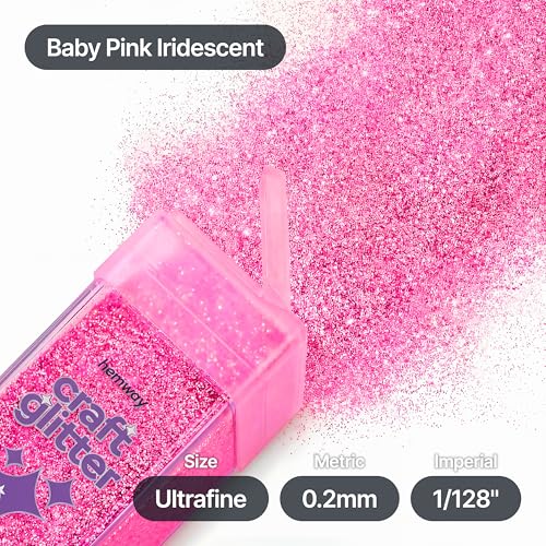 Craft Glitter Shaker Baby Pink Iridescent 130g Ultrafine (4.5 Ounce)