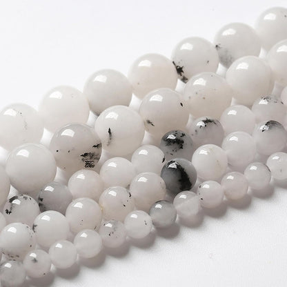 90pcs 4mm Natural Black Rutilated Quartz Crystal Jade Stone Beads for Jewelry Making Energy Healing Power Stone Beads DIY Bracelet Necklace Accessories 15" (4mm, Black Rutilated Quartz Jade)