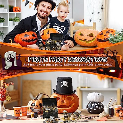 100 Pcs Plastic Pirate Coins for Treasure Chest Party Favors (100 Count)