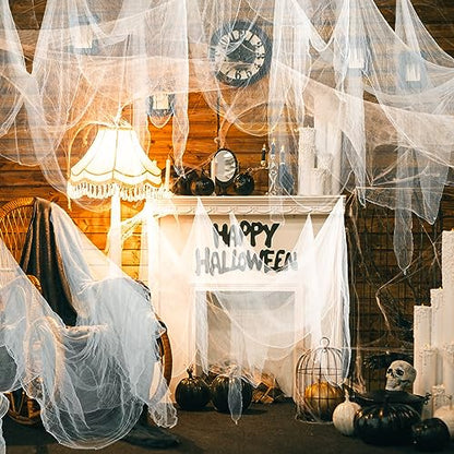 Halloween Cheese cloth 85 x 394 Inch White Cheesecloth Roll for Crafts Large Cotton Muslin Gauze Fabric for Halloween Outdoor & Indoor Spooky Decoration