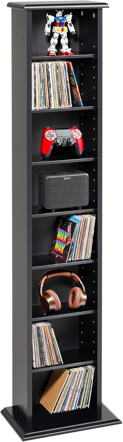 Prepac Narrow Cabinet Media Storage, 13" Wide, Black