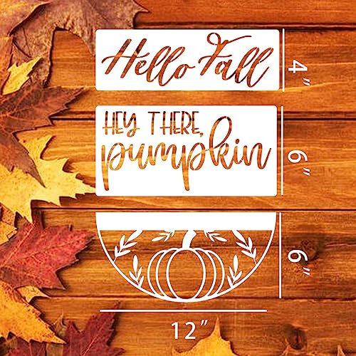 Fall Stencils for Painting on Wood Half Circle Stencils for Crafts Reusable (13 Count)