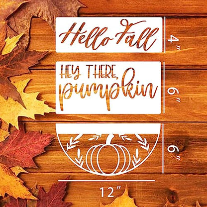 Fall Stencils for Painting on Wood Half Circle Stencils for Crafts Reusable (13 Count)
