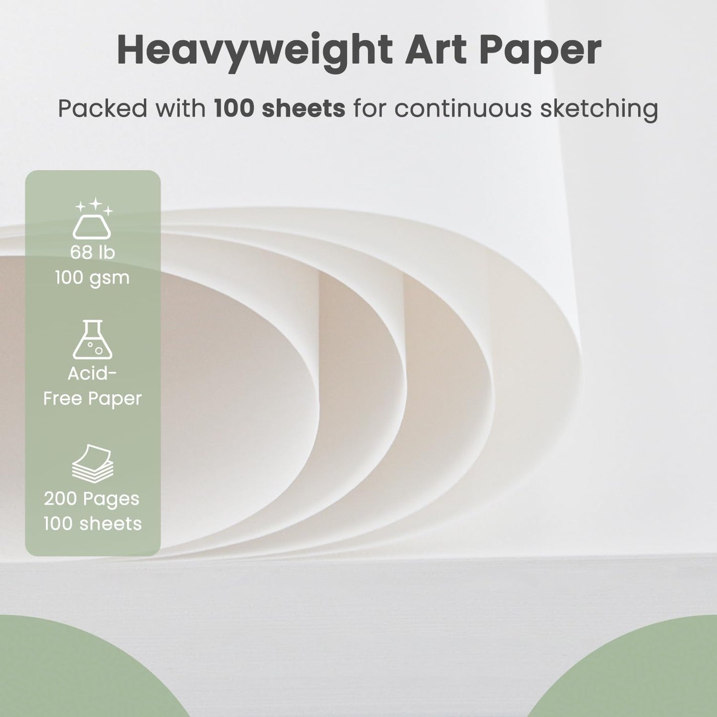 Sketch Pad 9x12 Inch, 1 Pack-100 Sheets Spiral Drawing Paper for Kids，68lb/100gsm Drawing Sketchbook for Kids Ages 8-12, Drawing Book for Adults, Teens, Painting, Drawing & Art Supplies. - Crafty Corner