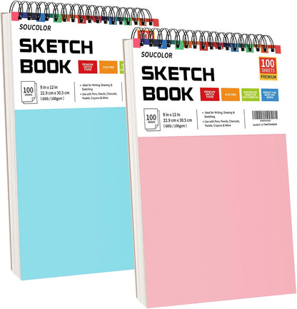Soucolor Art Supplies Sketching Kit with 100 Sheets 3-Color Sketch Book, Teen Girl Gifts, Arts and Crafts for Kids Ages 8-12, School Supplies Gifts for Artists Adults Teens Girls Boys Kids - Crafty Corner