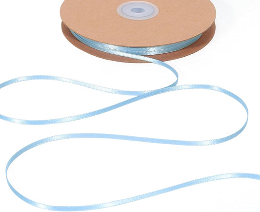 LaRibbons Light Blue Satin Ribbon 1/8 Inch 100 Yards Thin Luxury Double Faced Sky Blue Silk Ribbon for Flower Bouquet Crafts Gift Wrapping Wedding Babyshower Decoration - Crafty Corner