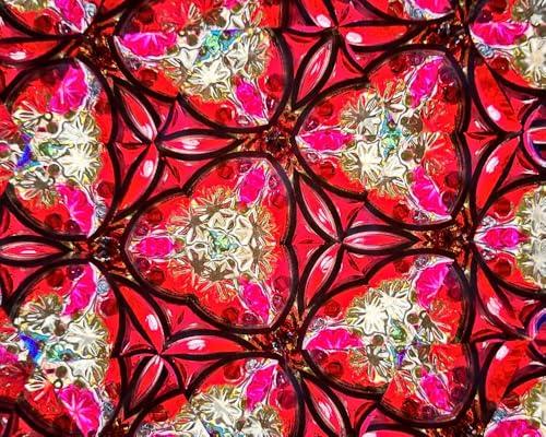 Handcrafted Etched Floral Pattern Lacquered Brass Kaleidoscope Includes Two Separate Turning Wheels