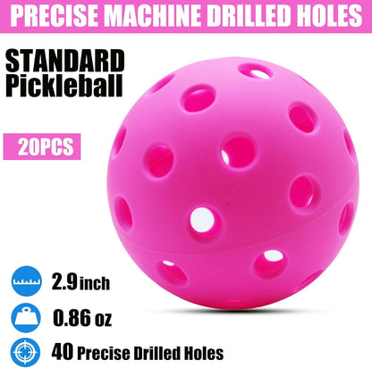 Magicorange Pickleball Balls, 20 Pack USAPA Approved Outdoor Pickleballs, High Elasticity & Durable Pickle Balls