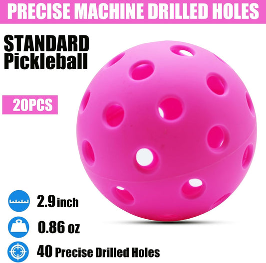 Magicorange Pickleball Balls, 20 Pack USAPA Approved Outdoor Pickleballs, High Elasticity & Durable Pickle Balls