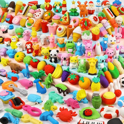 150 Pcs 3D Animal Erasers Desk Pets (150 Count)