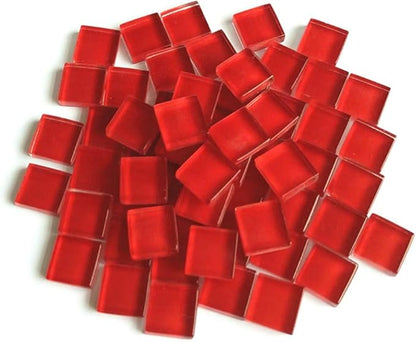 BestTeam Craft Material Mosaic Tile, Micro Glass Tiny Mini Mosaic Tile DIY Hobbies Children Handmade Crystal Free Stone Craft Material Creativity 300g (Red)