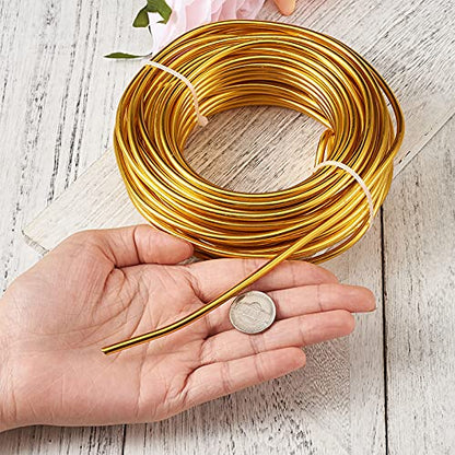 52 Feet 4mm Gold Aluminum Wire Bendable Metal Craft Wire for Beading Sculpting Jewelry Making (52 Foot)