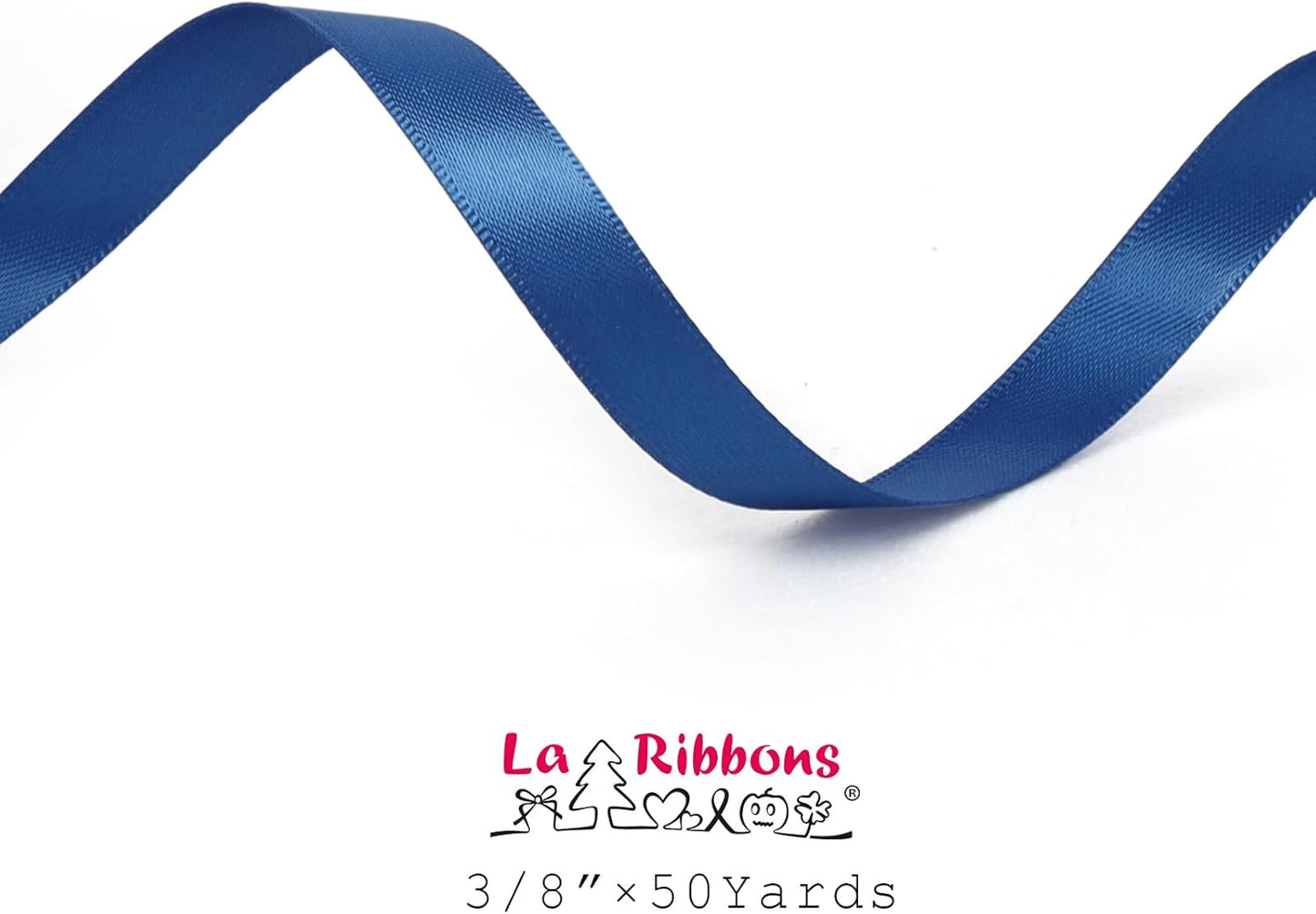 LaRibbons 3/8 Inch 50 Yard Double Faced Satin Ribbon,Royal Blue Small Satin Craft Fabric Ribbon for Gift Wrapping Floral Bouquets Wedding Party Decoration - Crafty Corner