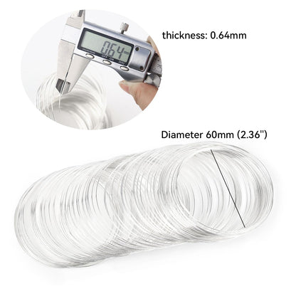 200 Loops Memory Steel Wire for Jewelry Making Supplies, 0.6mm Bangle Bracelet Wire Memory Beading Wire for Art Creation Necklace DIY Crafts Making (Silver) - Crafty Corner