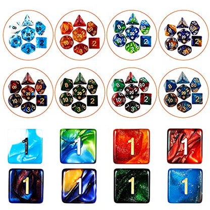 25 Set DND Polyhedral Dice with Storage Pouch