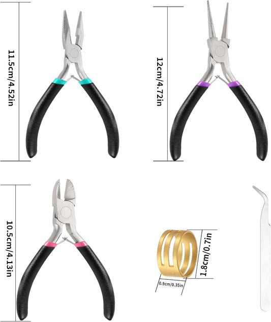 3 Pcs Jewelry Making Tools Pliers Kit, Includes Needle Nose/Round Nose Pliers/Diagonal, Wire Cutters for Jewelry Making Wire Wrapping Beading Crafts Matte Handle - Crafty Corner