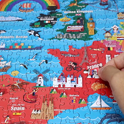 Colorful Map of Europe 1000 Pieces Jigsaw Puzzle for 13+