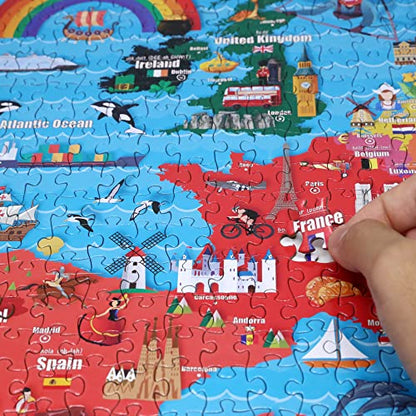 Colorful Map of Europe 1000 Pieces Jigsaw Puzzle for 13+