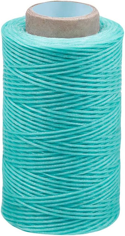 284 Yards Waxed Thread, 210D Heavy Duty Wax Upholstery Thread for Leather Sewing, 0.8mm Flat Waxed String for Bookbinding/Shoe Repairing/Leather Projects