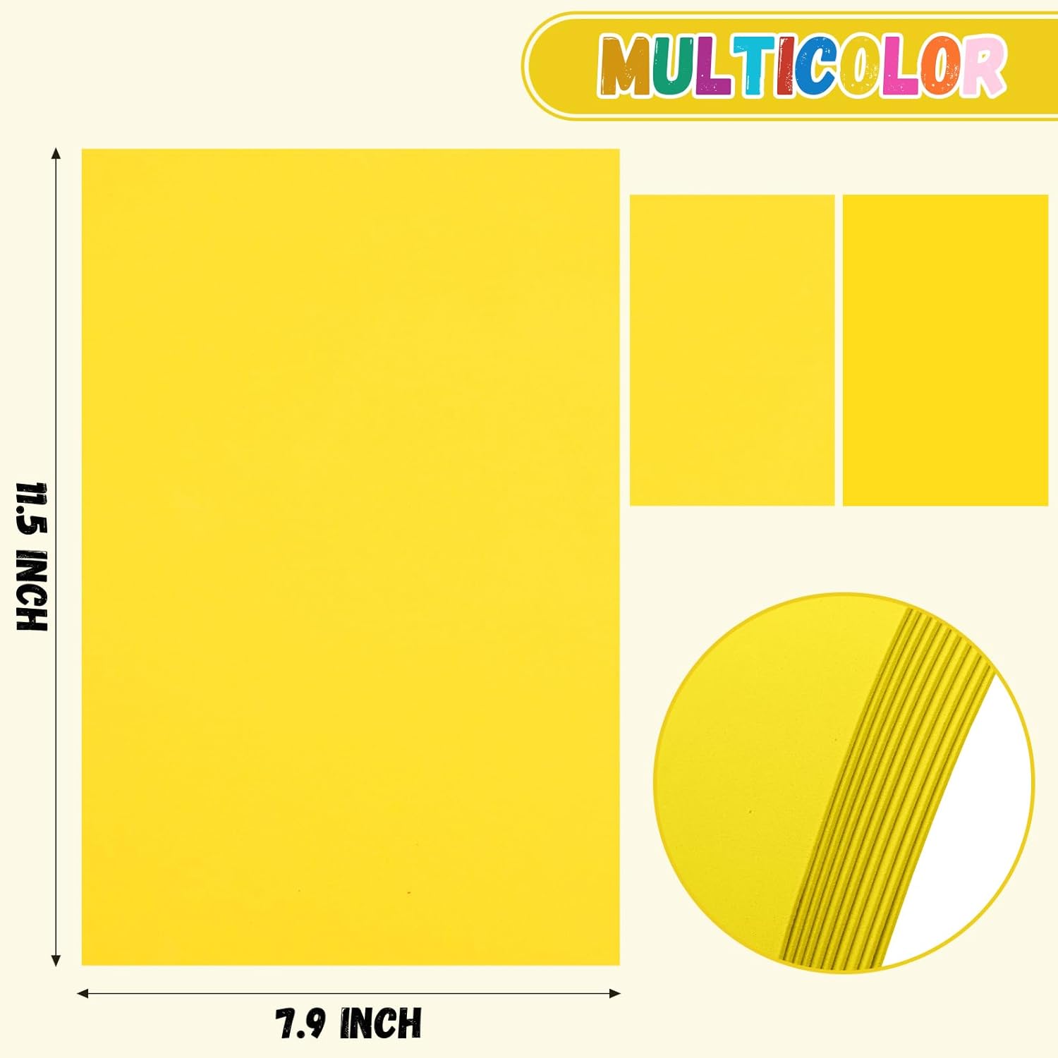 10 Pack Foam Sheets Craft 8 x 12 inch, Eva Color Foam Paper for Art Crafts Projects, Classrooms Scrapbook Gift DIY Cutters Card Party Decoration (Yellow) - Crafty Corner
