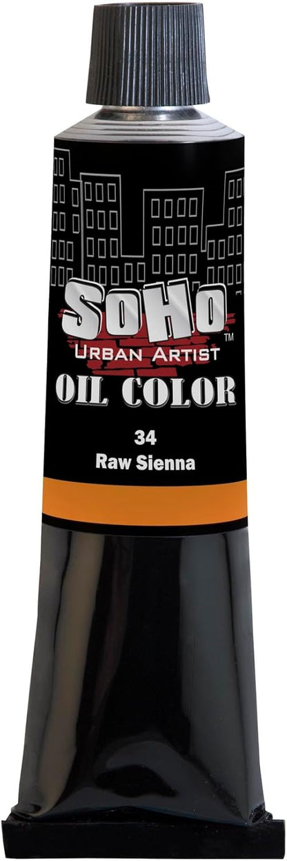 Soho Urban Artist Oil Paint - Raw Sienna, 170 ml Tube - Best Valued Oil Colors for Painting, Excellent Pigment Load