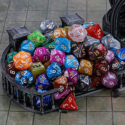 Polyhedral Role Playing Dice with Drawstring Storage Pouch (182 Count)