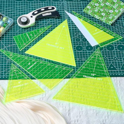 3 Set Tall Triangle Rulers for Quilting 6 8 10 Inch Wedge Triangle & Wing Quilting Rulers and Templates Acrylic Quilt Templates for Sewing Layer Cake Patchwork Cutting Pattern DIY Craft
