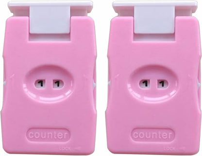 RUIAN Knitting Counter Stitch Needle Marking Tool Mini Crochet Stitch Counter Knitting Stitch Counter Plastic Knit Stitch Counter (2Pcs,Pink)