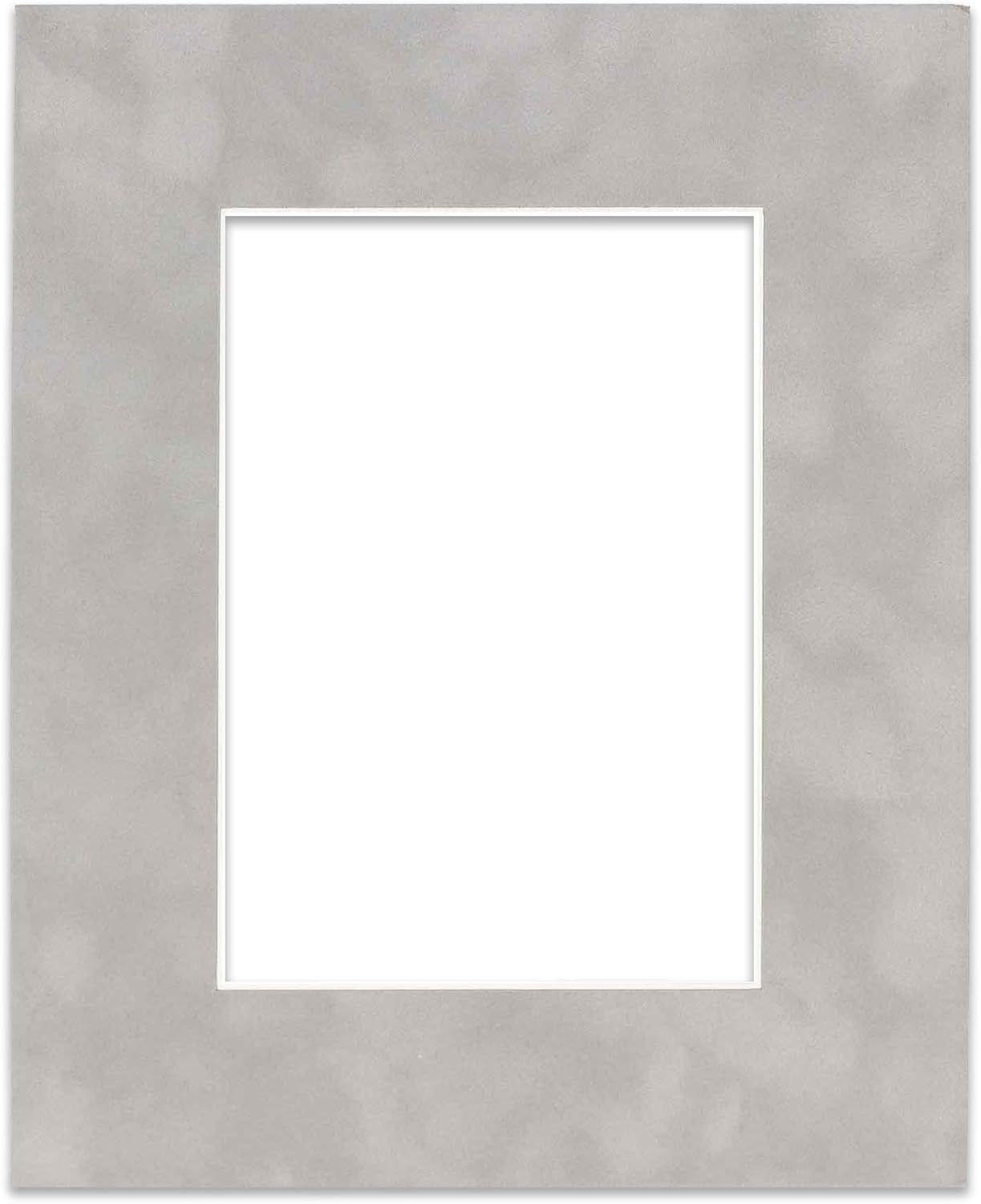 Pack of Ten Acid Free 11x14 Mats Bevel Cut for 8.5x11 Photos - Light Grey Suede Precut Matboards With Backing Boards and Self Seal Photo Mat Bags For Pictures, Photos, Framing - 4-ply Thickness