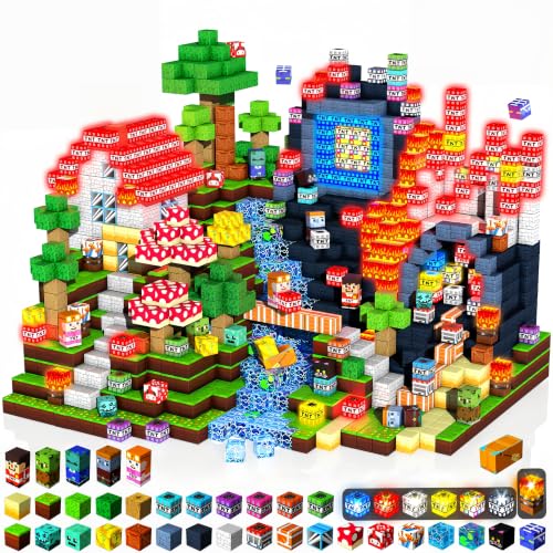 200PCS Magnetic Blocks with Light up Blocks