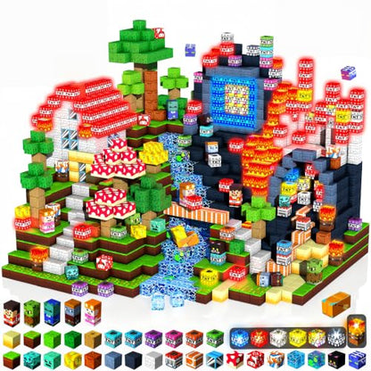 200PCS Magnetic Blocks with Light up Blocks