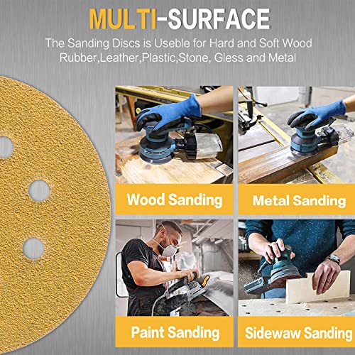 80PCS 5 Inch Sanding Discs 40 Grit Random Orbit Sander Sandpaper (80 Count)