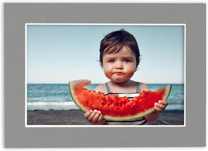 11x14 Mat for 8.5x11 Photo - Precut Mid Grey Picture Matboard for Frames Measuring 11 x 14 Inches - Bevel Cut Matte to Display Art Measuring 8.5 x 11 Inches - Acid Free Pack of TEN MATS