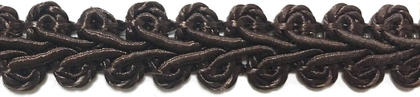 BEL AVENIR Braid Trim 1/2 inch 13.6 Yards French Gimp Basic Sewing Polyester DIY Crafts Costume Home Decorative (Dark Coffee) - Crafty Corner