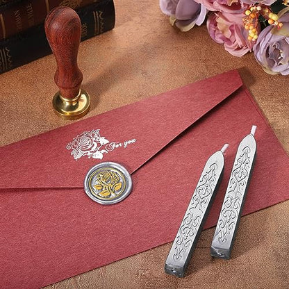 12Pcs Sealing Wax Sticks with Wicks for Wax Seal Stamp (12 Count)