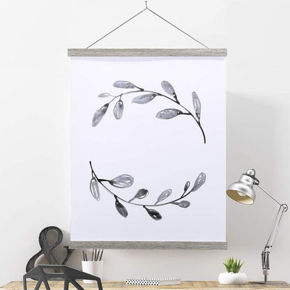 Ywlake Magnetic Poster Hanger, 24x36 24x18 24x32 Poster Frame Wood Wooden Magnet Print Posters Dowel Scroll Hanger Hangers Hanging Kit for Walls Map Canvas Artwork (Grey, 24")