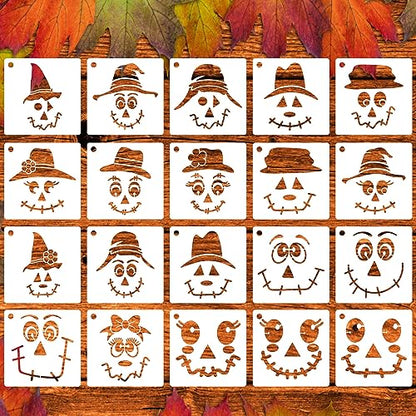 Scarecrow Stencils Scarecrow Face Stencil for Crafts Reusable 3"