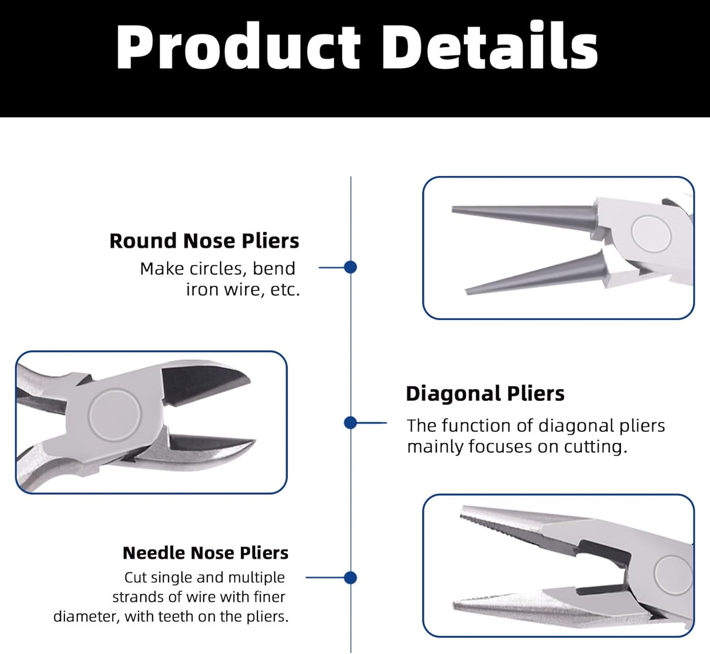 Glarks 8Pcs Jewelry Making Pliers Tools Kit includes Needle Nose Pliers, Wire Cutters, Wooden Awl, Tweezers, thimble ring, U-shape Scissors for Jewelry Making, Repair and Beading - Crafty Corner