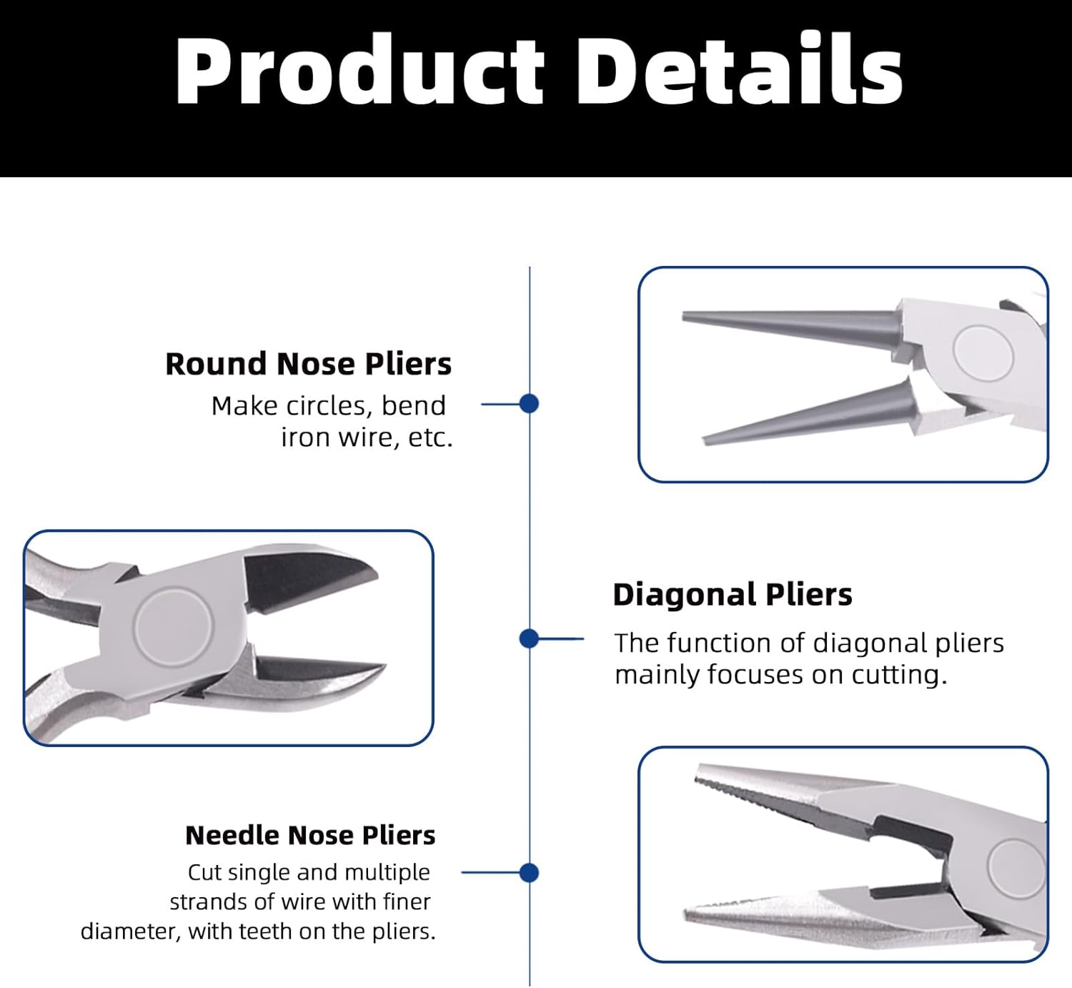 Glarks 8Pcs Jewelry Making Pliers Tools Kit includes Needle Nose Pliers, Wire Cutters, Wooden Awl, Tweezers, thimble ring, U-shape Scissors for Jewelry Making, Repair and Beading - Crafty Corner