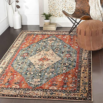 Felice Boho Tribal 3x5 Washable Entry Throw Rugs for Bedroom (15 Sq Ft)